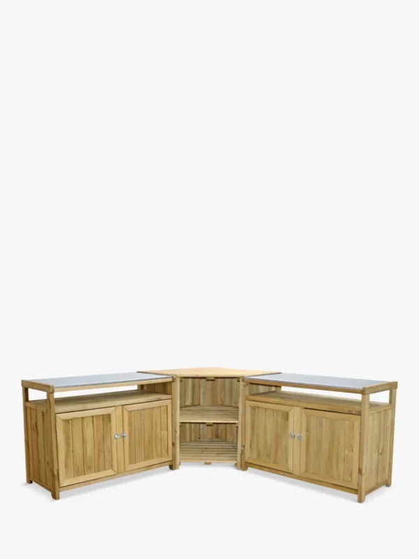 Zest Terrazza Wooden Outdoor Kitchen, Natural