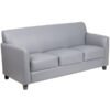 Flash Furniture BT-827-3-GY-GG Hercules Diplomat Gray Leather Sofa with Wooden Feet