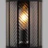 John Lewis Herringbone Glass Outdoor Wall Light, Clear/Black