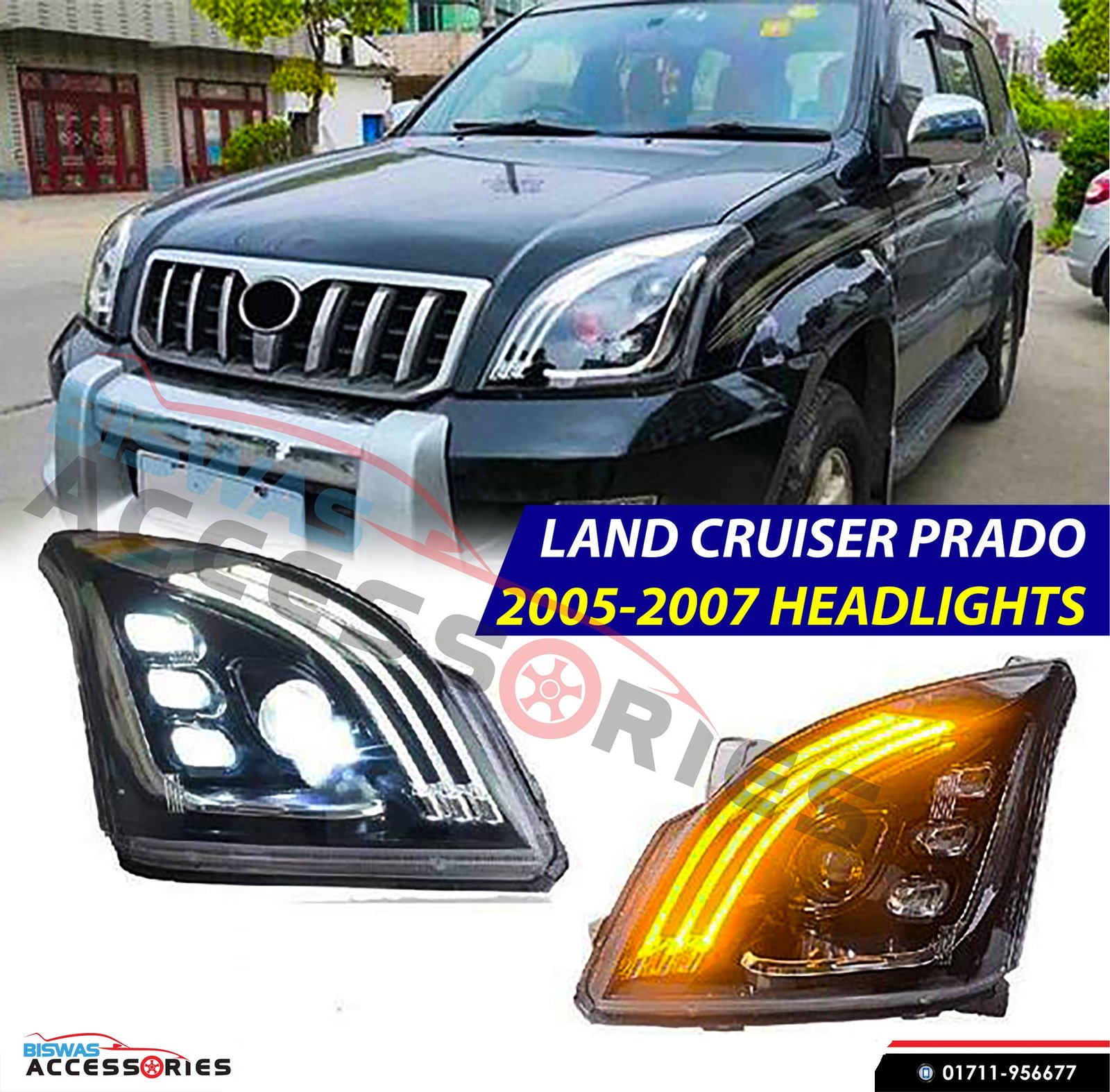 Toyota Prado Led Headlight For 2003-2008
